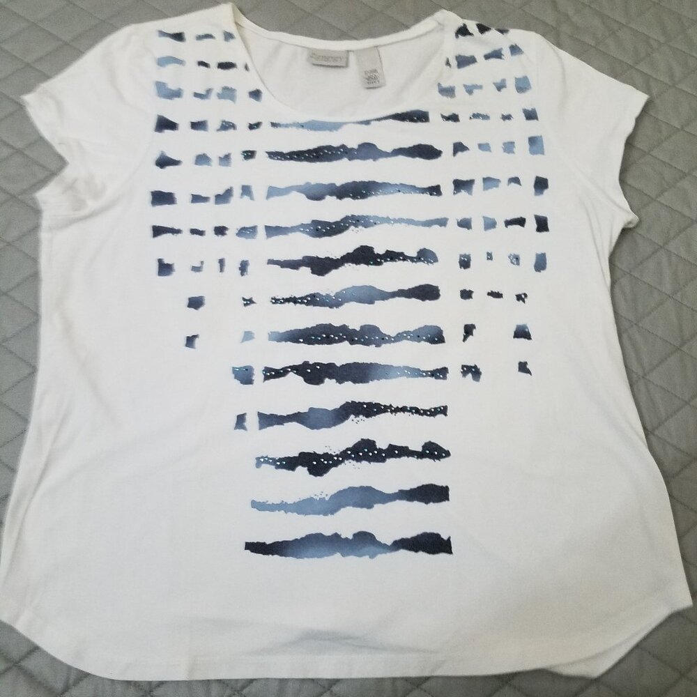 Chico's Bedazzled Print Shirt